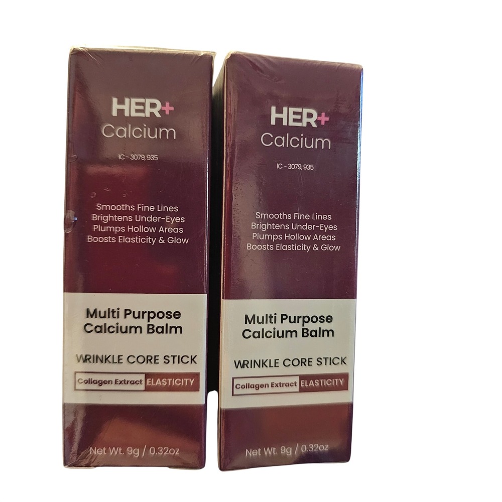 2-pk Her+ Calcium Multi-Purpose‎ Balm Wrinkle Core Stick Under Eye K-Beauty